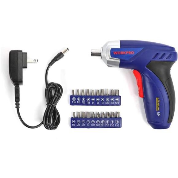 125-Piece Household Tool Kit – 3.6V Rechargeable Screwdriver w/ 13" Tool Bag - Picture 1 of 7